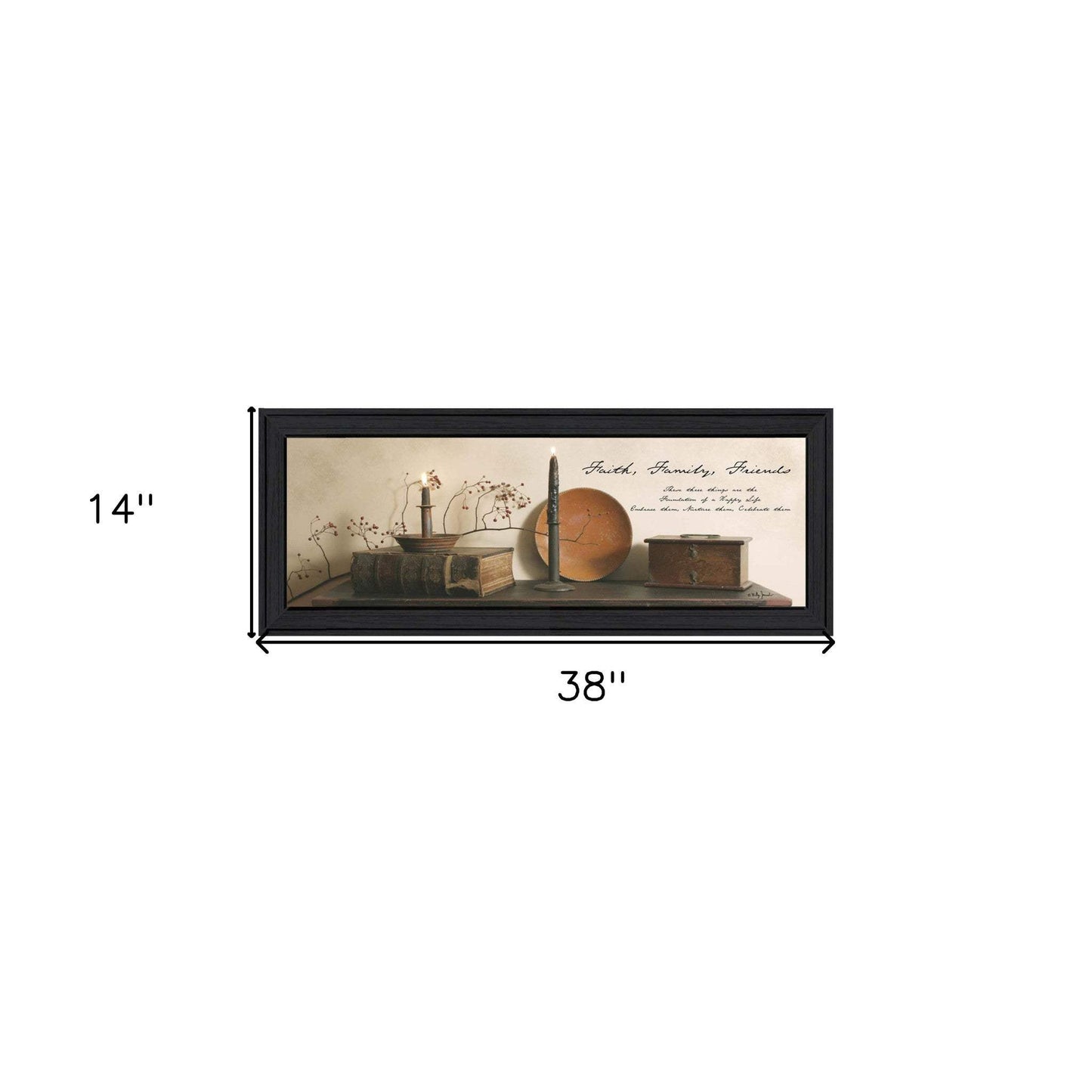 Faith Family and Friends Black Framed Print Wall Art - Homeroots - Flyclothing LLC