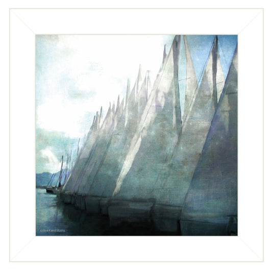 Sailboat Marina I 1 White Framed Print Wall Art - Homeroots