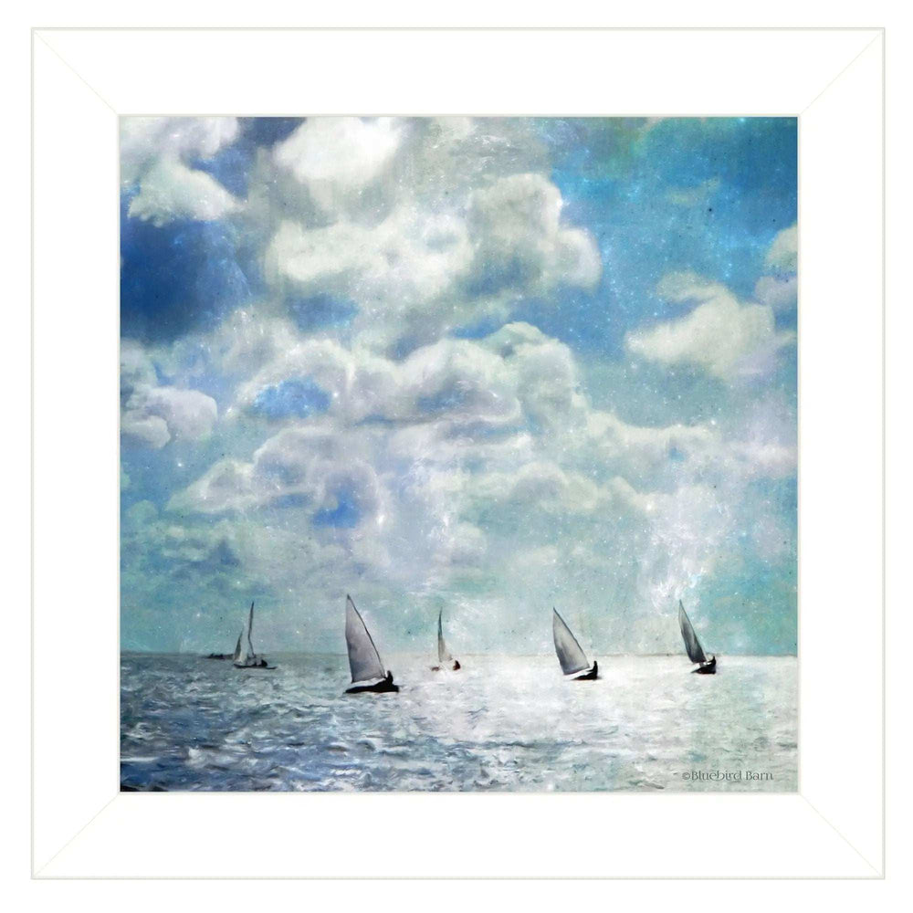 Sailing White Waters 1 White Framed Print Wall Art - Homeroots - Flyclothing LLC