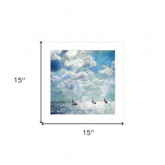 Sailing White Waters 1 White Framed Print Wall Art - Homeroots