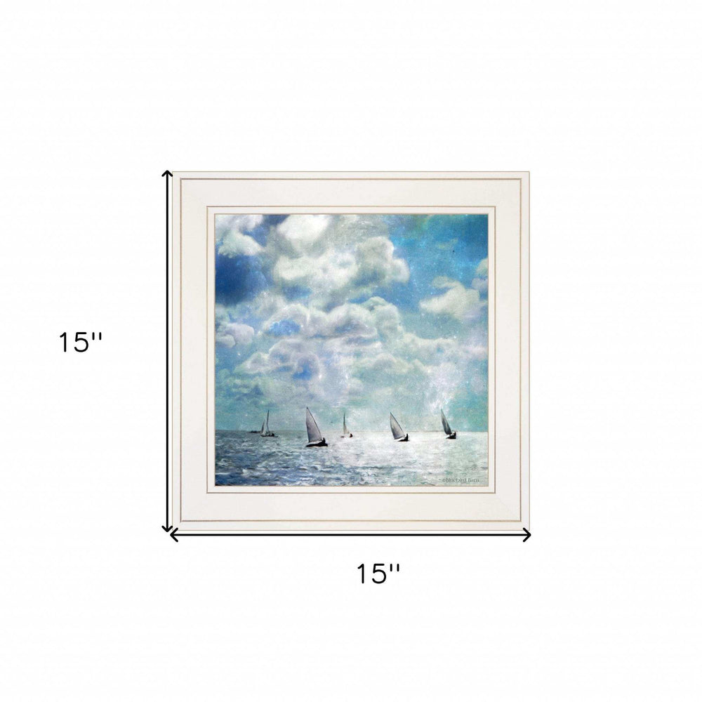 Sailing White Waters 2 White Framed Print Wall Art - Homeroots - Flyclothing LLC