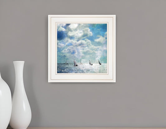 Sailing White Waters 2 White Framed Print Wall Art - Homeroots