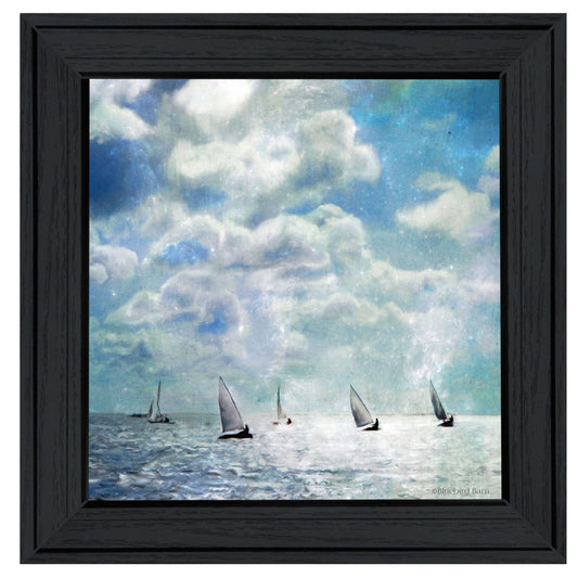 Sailing White Waters 3 Black Framed Print Wall Art - Homeroots
