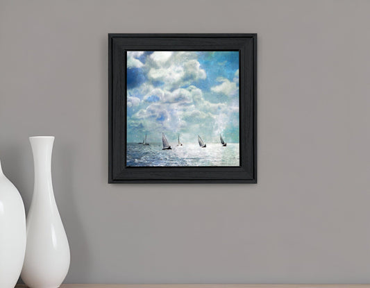 Sailing White Waters 3 Black Framed Print Wall Art - Homeroots