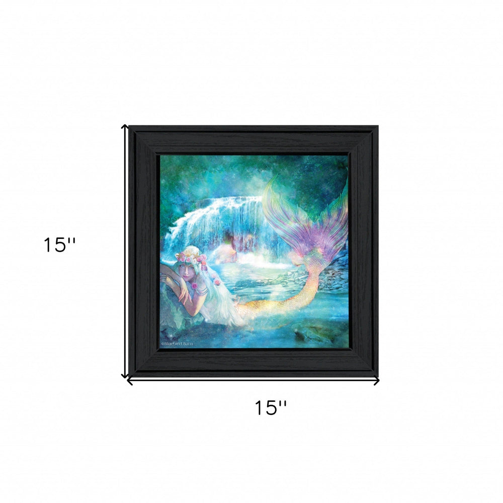 Woodland Cove Mermaid 1 Black Framed Print Wall Art - Homeroots - Flyclothing LLC