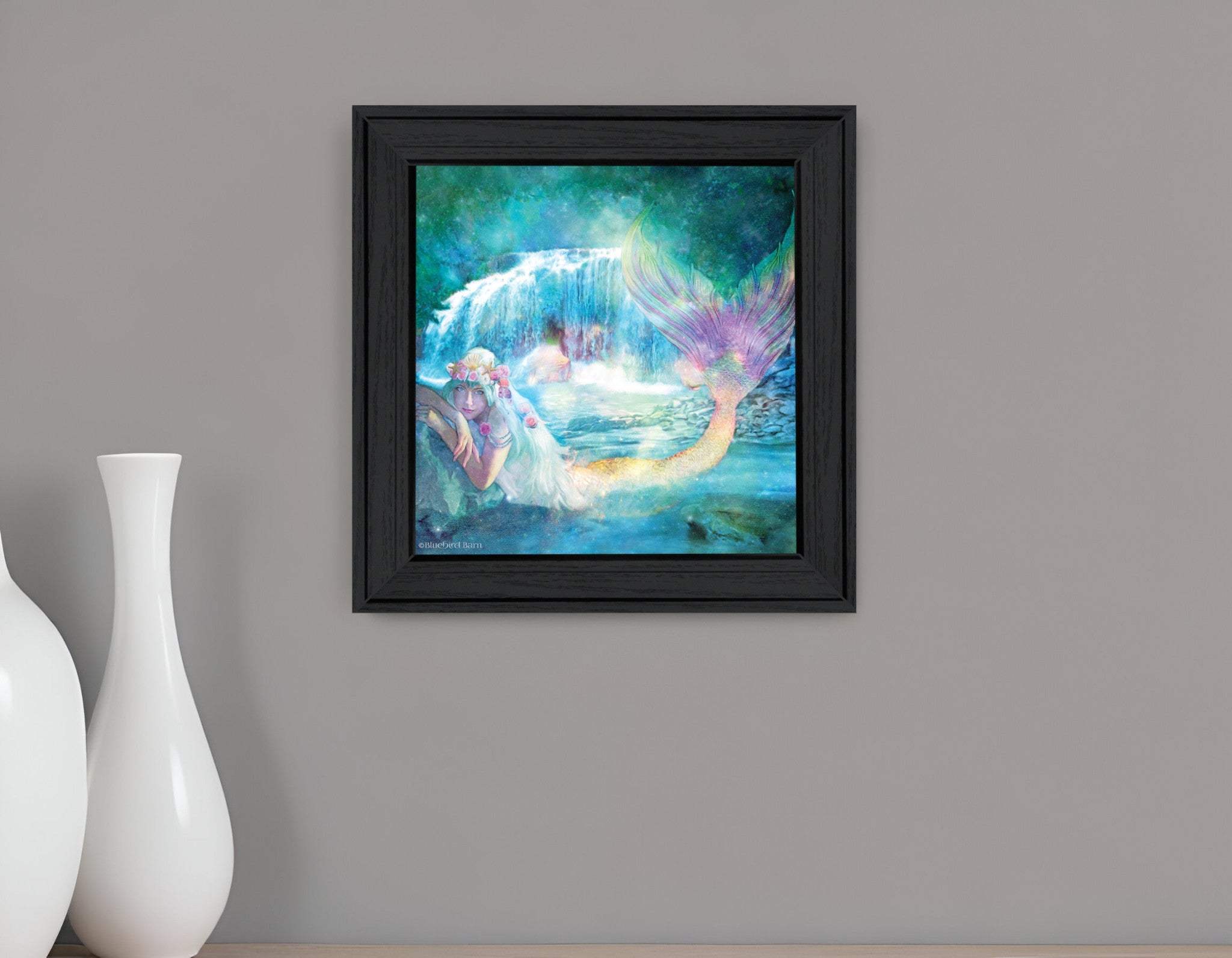 Woodland Cove Mermaid 1 Black Framed Print Wall Art - Homeroots - Flyclothing LLC
