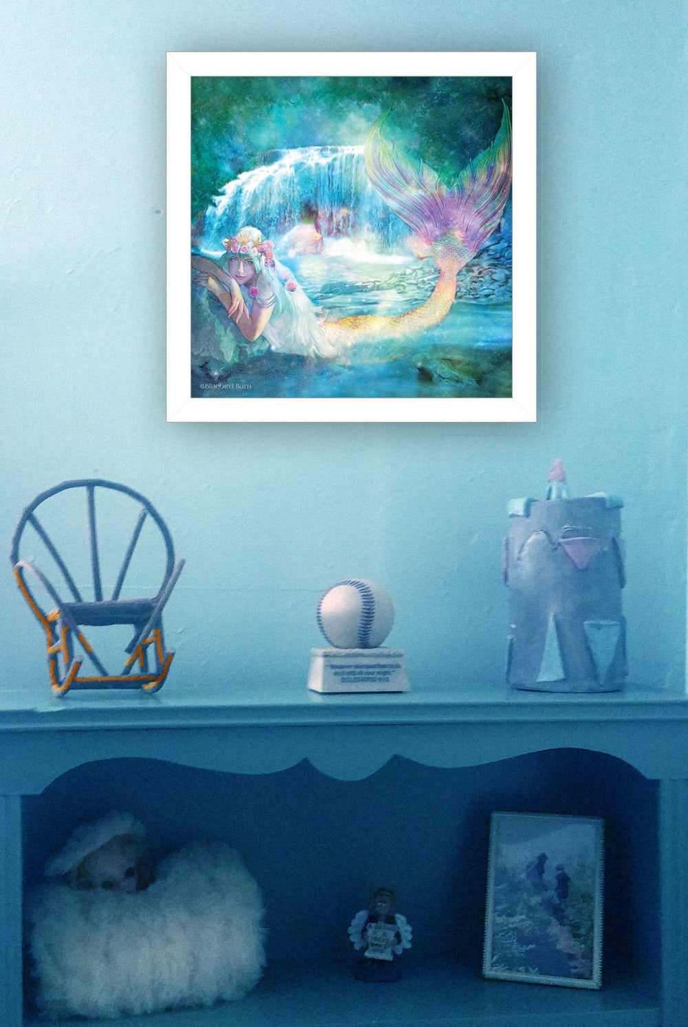 Woodland Cove Mermaid 2 White Framed Print Wall Art - Homeroots - Flyclothing LLC
