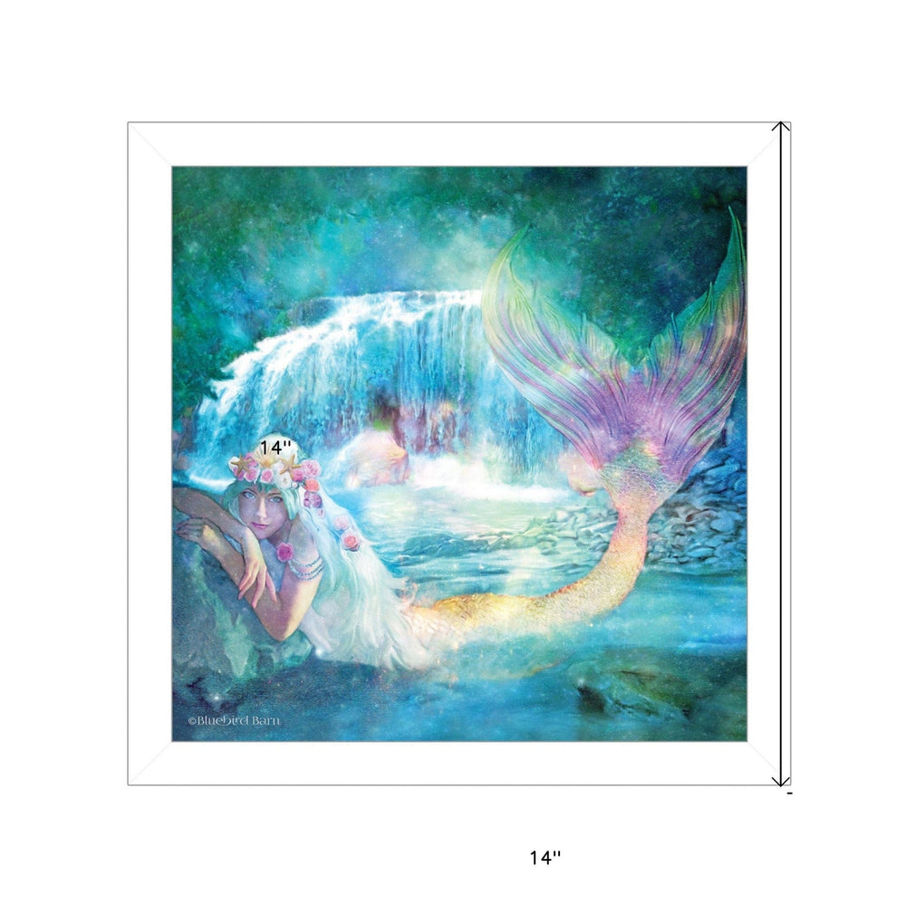 Woodland Cove Mermaid 2 White Framed Print Wall Art - Homeroots - Flyclothing LLC