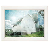 White Barn 1 White Framed Print Wall Art - Homeroots