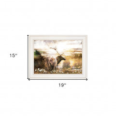 Heading Home Elk 1 White Framed Print Wall Art - Homeroots