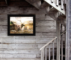 Heading Home Elk 2 Black Framed Print Wall Art - Homeroots