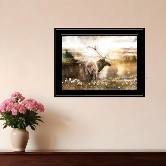 Heading Home Elk 2 Black Framed Print Wall Art - Homeroots