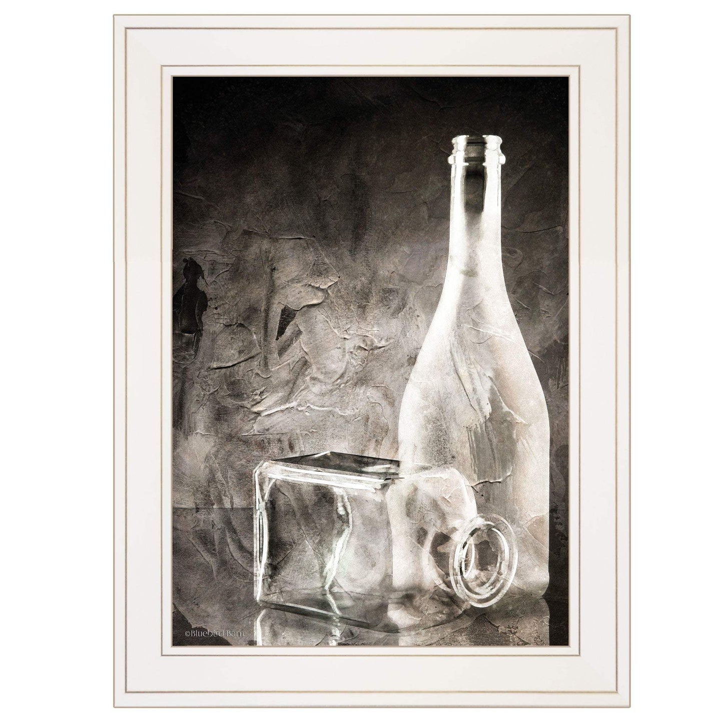 Moody Gray Glassware Still Life 1 White Framed Print Kitchen Wall Art - Homeroots - Flyclothing LLC