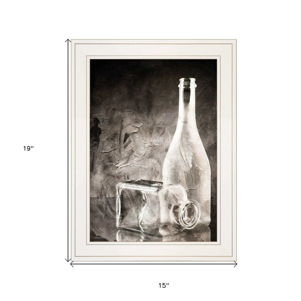 Moody Gray Glassware Still Life 1 White Framed Print Kitchen Wall Art - Homeroots - Flyclothing LLC
