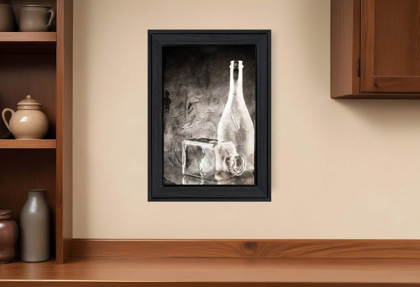 Moody Gray Glassware Still Life 2 Black Framed Print Kitchen Wall Art - Homeroots - Flyclothing LLC