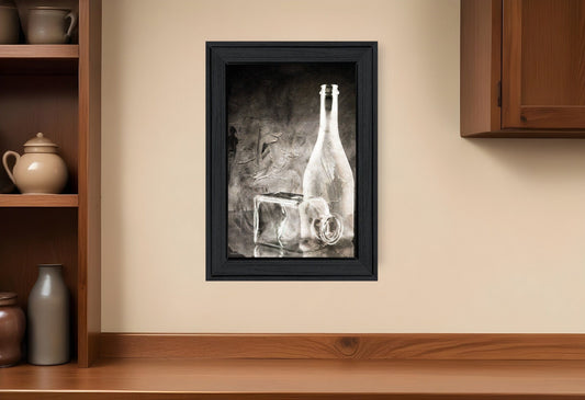 Moody Gray Glassware Still Life 2 Black Framed Print Kitchen Wall Art - Homeroots