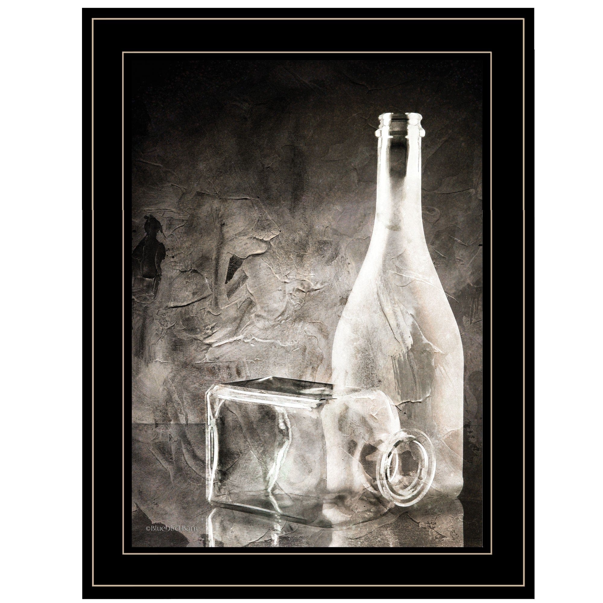 Moody Gray Glassware Still Life 3 Black Framed Print Kitchen Wall Art - Homeroots