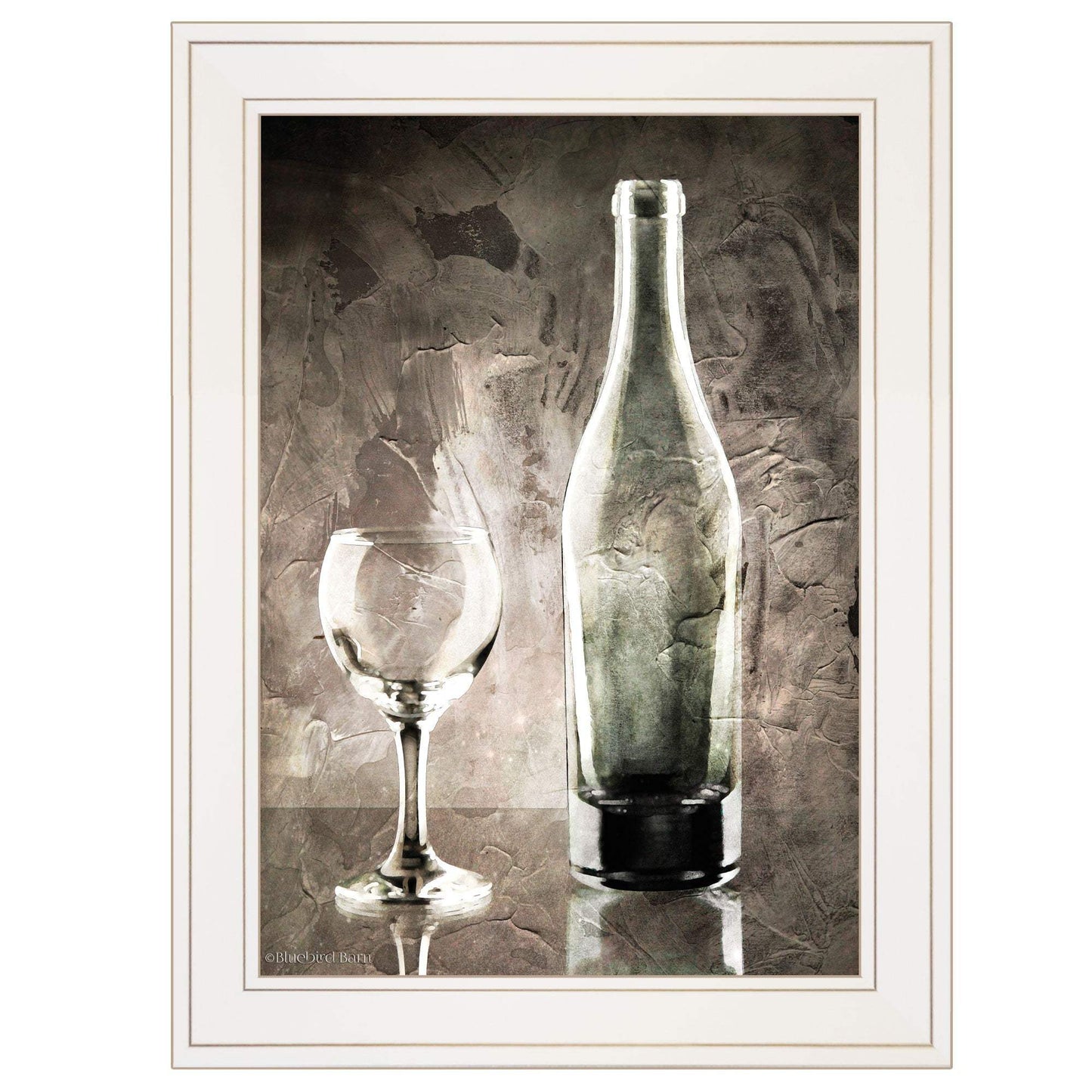 Moody Gray Wine Glass Still Life 1 White Framed Print Wall Art - Homeroots - Flyclothing LLC