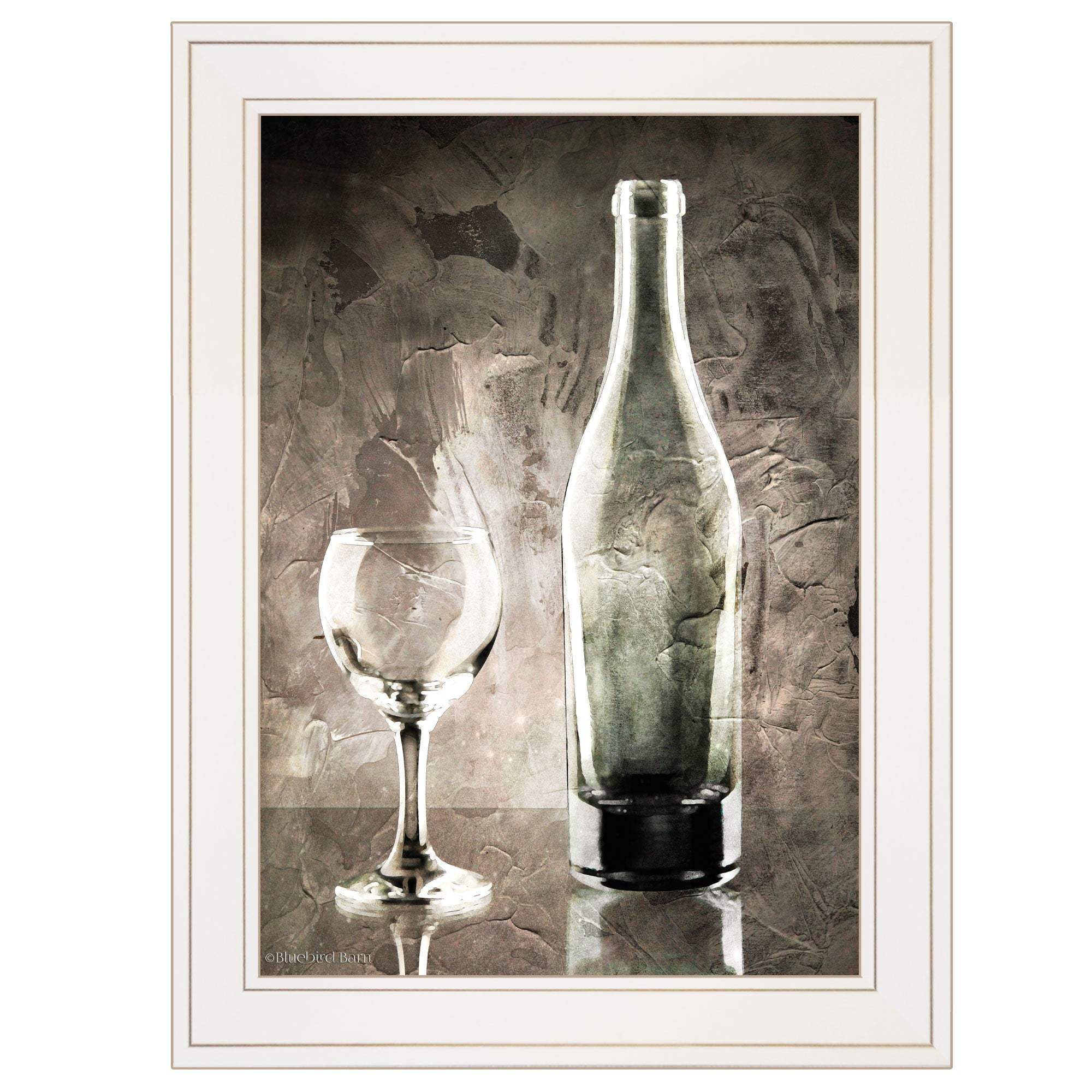Moody Gray Wine Glass Still Life 1 White Framed Print Wall Art - Homeroots - Flyclothing LLC