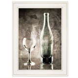 Moody Gray Wine Glass Still Life 1 White Framed Print Wall Art - Homeroots
