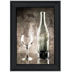 Moody Gray Wine Glass Still Life 2 Black Framed Print Wall Art - Homeroots