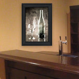 Moody Gray Wine Glass Still Life 2 Black Framed Print Wall Art - Homeroots
