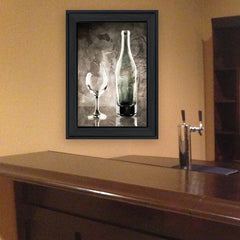 Moody Gray Wine Glass Still Life 2 Black Framed Print Wall Art - Homeroots