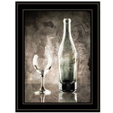 Moody Gray Wine Glass Still Life 3 Black Framed Print Wall Art - Homeroots