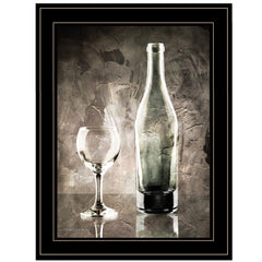 Moody Gray Wine Glass Still Life 3 Black Framed Print Wall Art - Homeroots