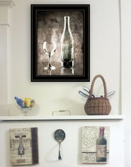 Moody Gray Wine Glass Still Life 3 Black Framed Print Wall Art - Homeroots