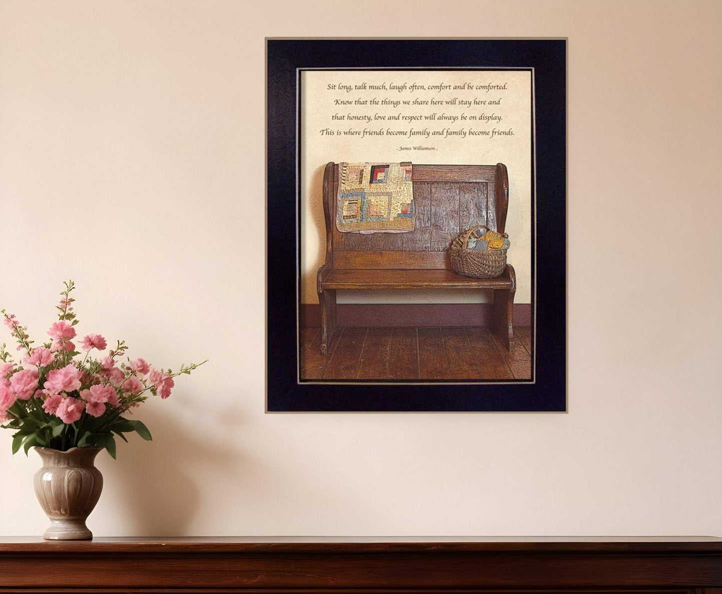 Friends Become Family Black Framed Print Wall Art - Homeroots - Flyclothing LLC