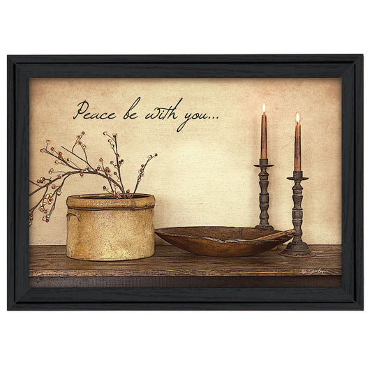 Peace Be with You 3 Black Framed Print Wall Art - Homeroots