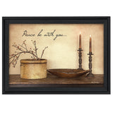 Peace Be with You 3 Black Framed Print Wall Art - Homeroots