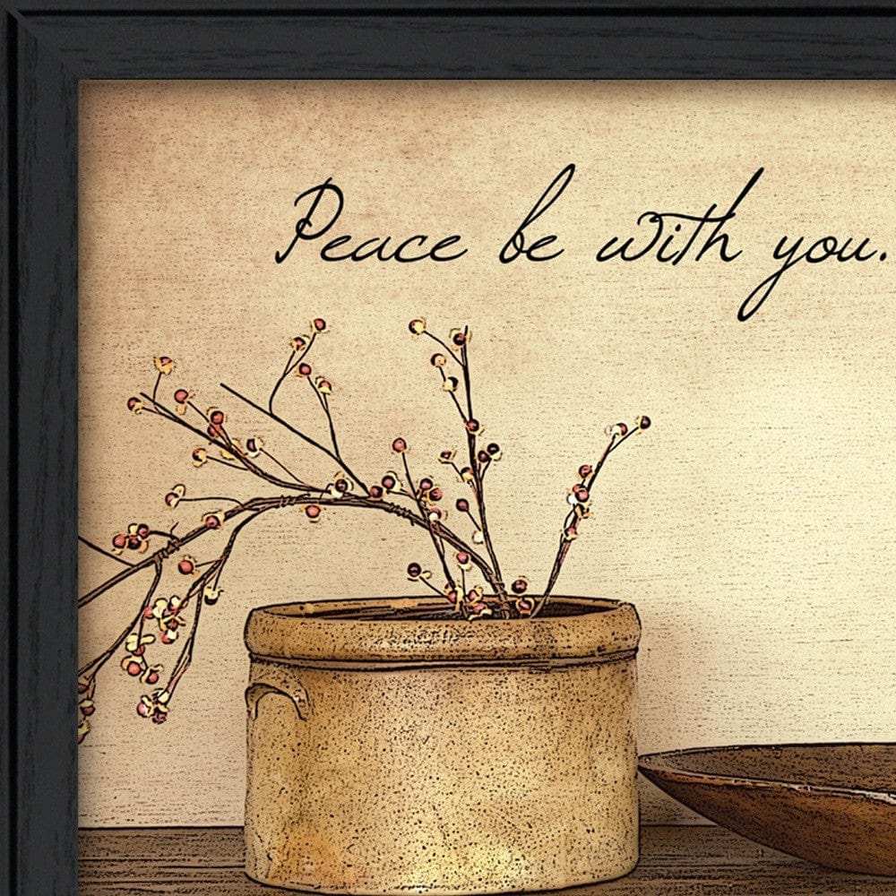 Peace Be with You 3 Black Framed Print Wall Art - Homeroots - Flyclothing LLC