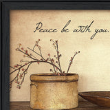 Peace Be with You 3 Black Framed Print Wall Art - Homeroots