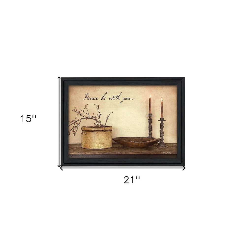 Peace Be with You 3 Black Framed Print Wall Art - Homeroots - Flyclothing LLC