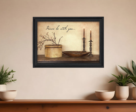 Peace Be with You 3 Black Framed Print Wall Art - Homeroots