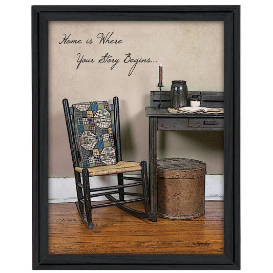 Home Story Black Framed Print Wall Art - Homeroots