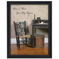 Home Story Black Framed Print Wall Art - Homeroots