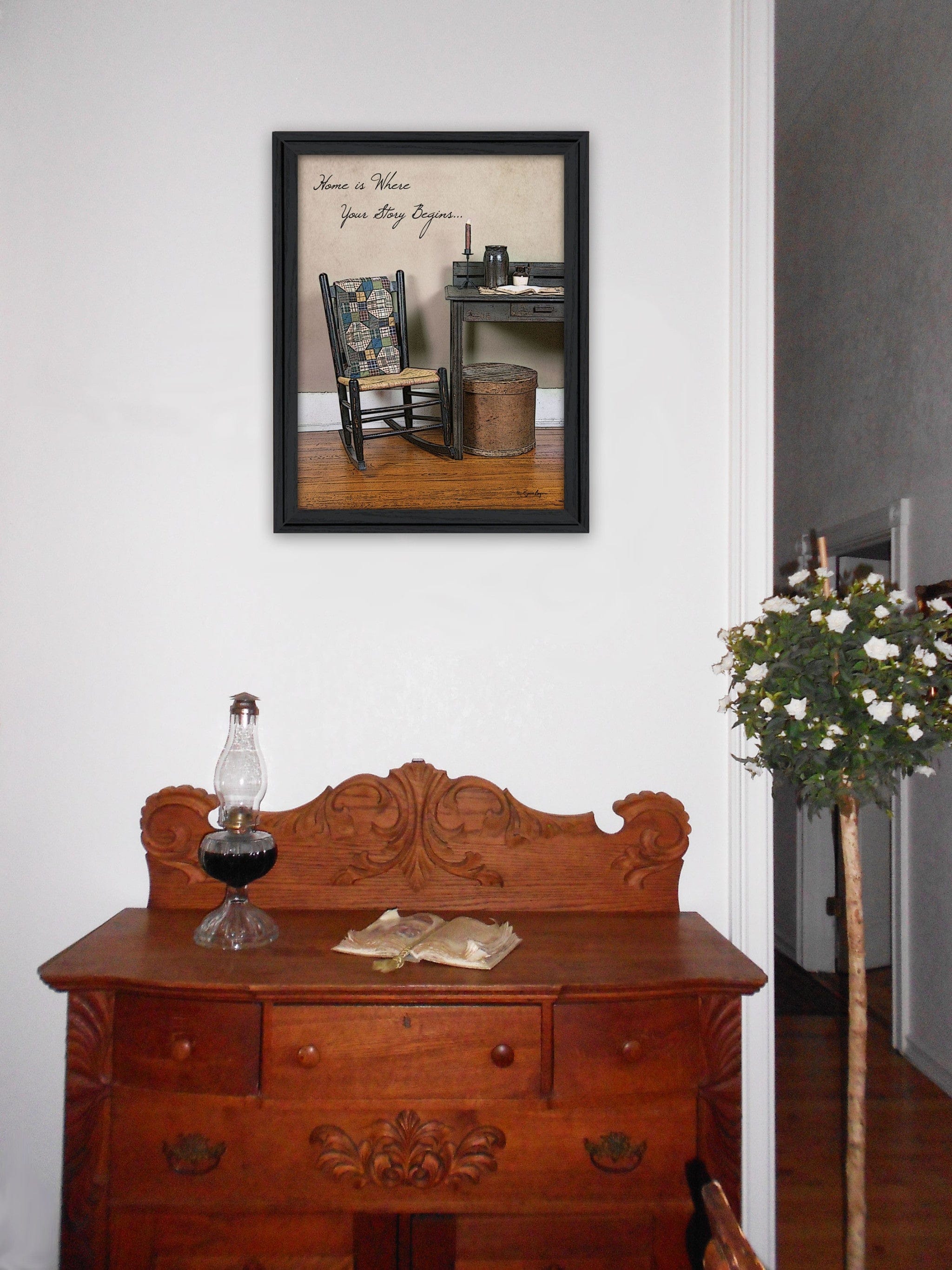 Home Story Black Framed Print Wall Art - Homeroots