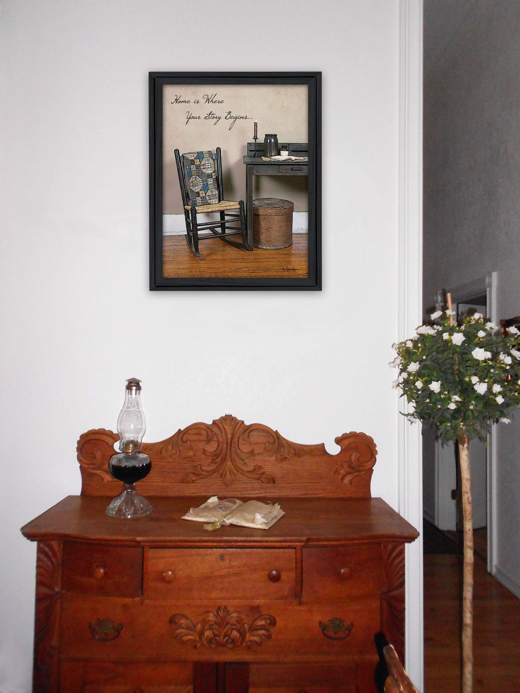 Home Story Black Framed Print Wall Art - Homeroots - Flyclothing LLC