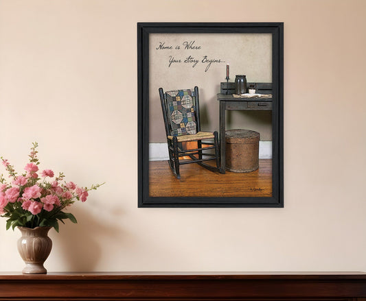 Home Story Black Framed Print Wall Art - Homeroots