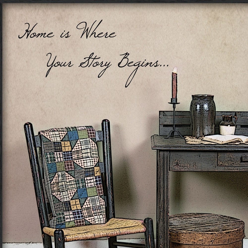 Home Story Black Framed Print Wall Art - Homeroots