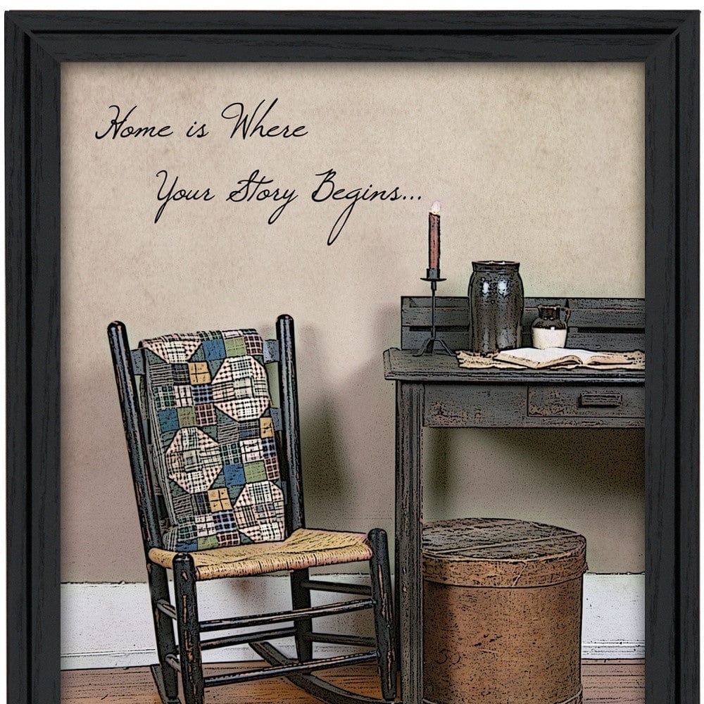 Home Story Black Framed Print Wall Art - Homeroots