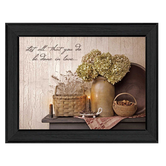Done in Love 1 Black Framed Print Wall Art - Homeroots