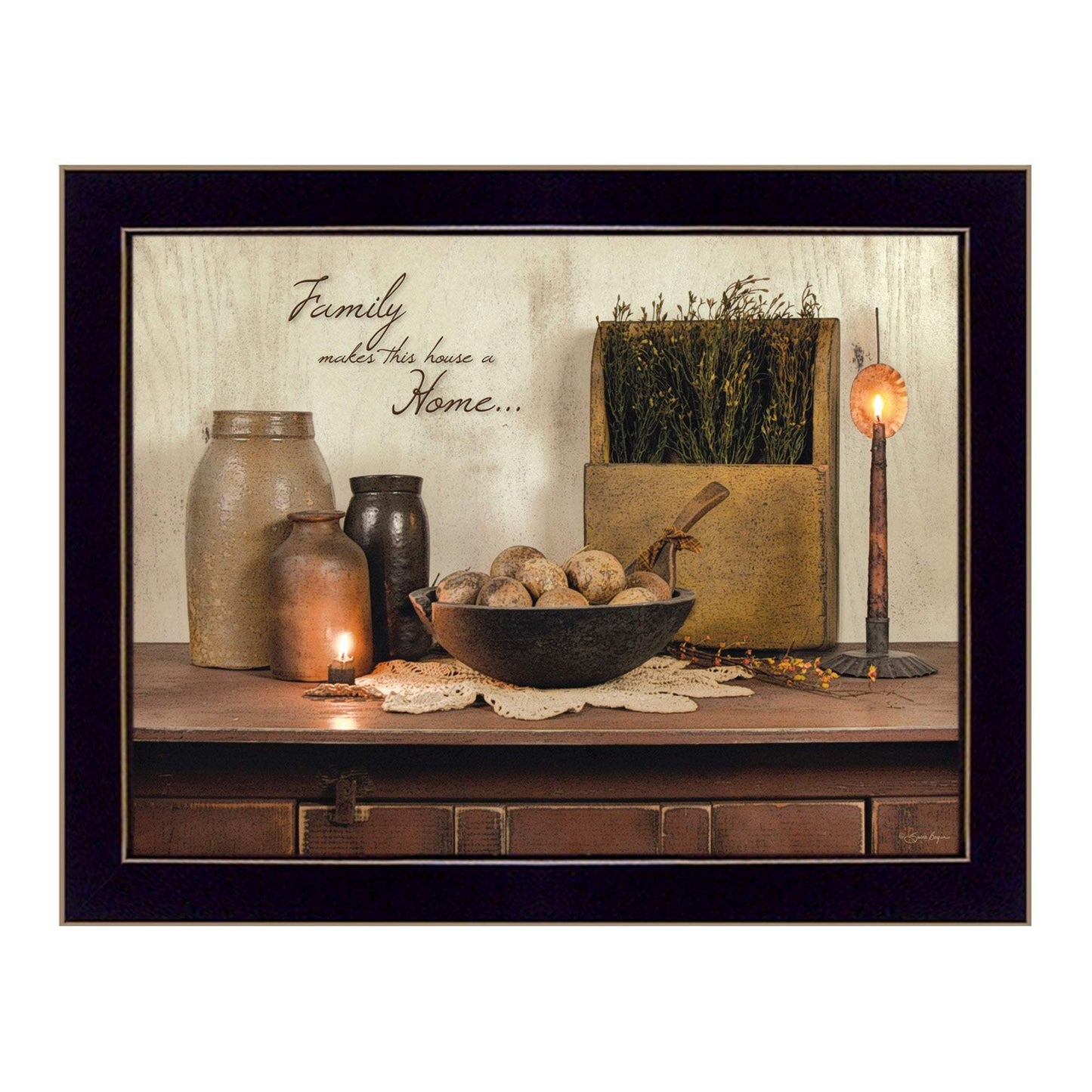 Family Makes a House a Home Black Framed Print Wall Art - Homeroots - Flyclothing LLC