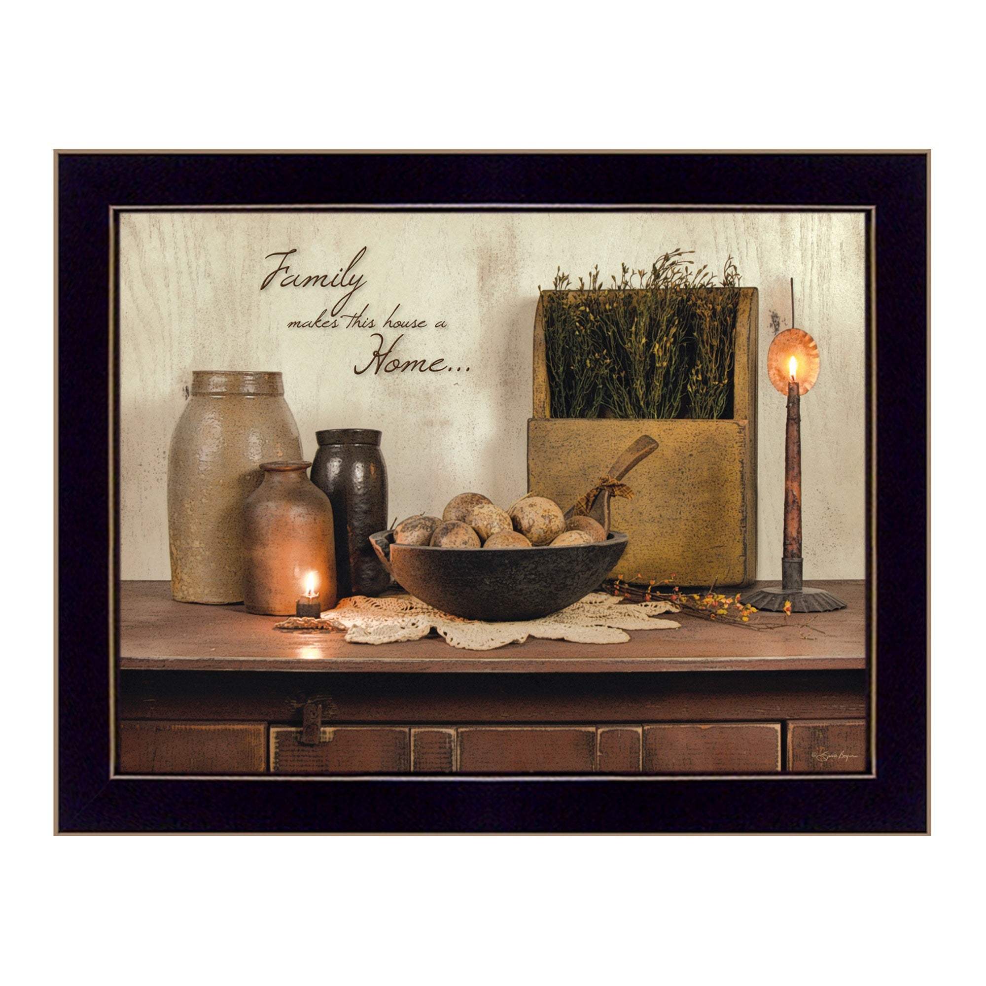 Family Makes a House a Home Black Framed Print Wall Art - Homeroots - Flyclothing LLC