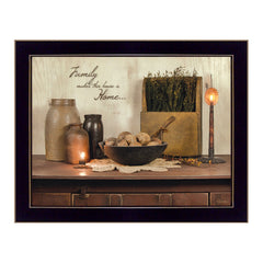 Family Makes a House a Home Black Framed Print Wall Art - Homeroots