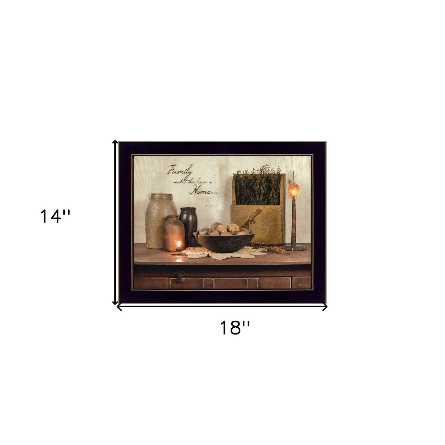 Family Makes a House a Home Black Framed Print Wall Art - Homeroots - Flyclothing LLC