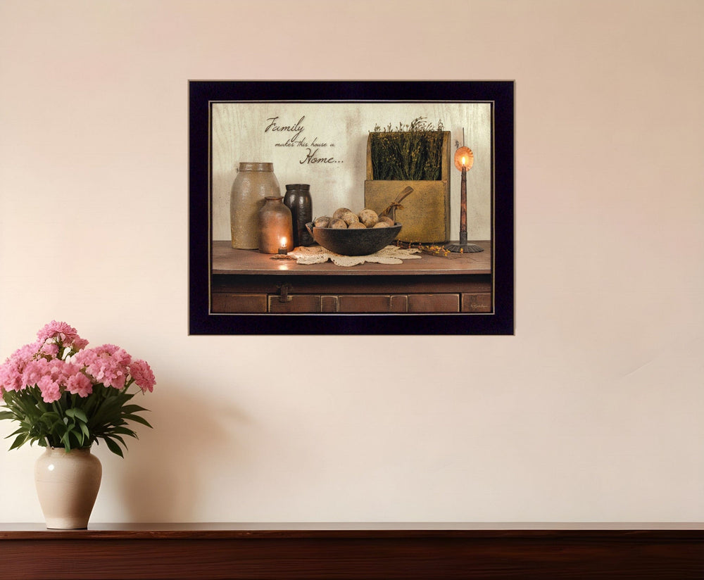 Family Makes a House a Home Black Framed Print Wall Art - Homeroots